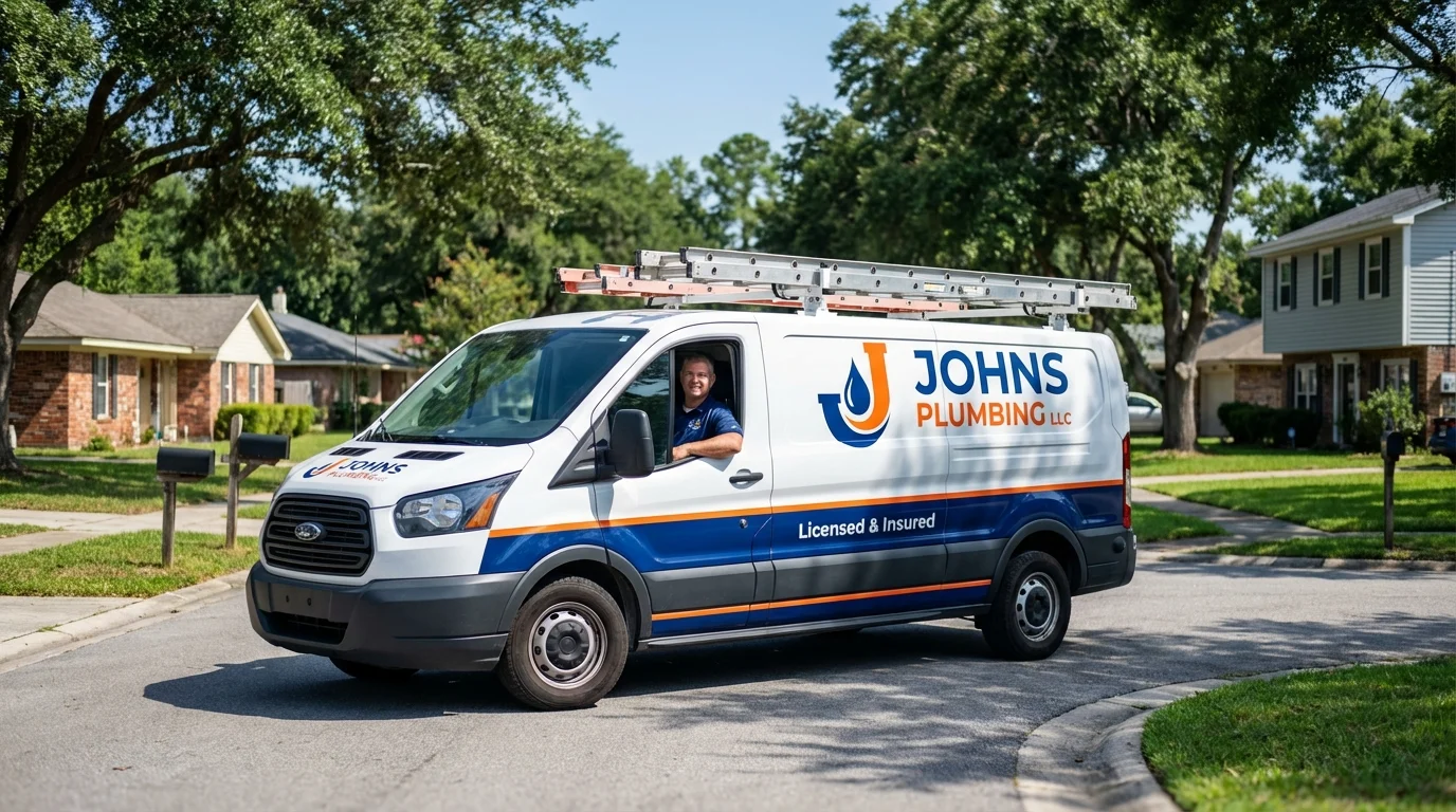 Johns Plumbing LLC service van in Point Pleasant, WV