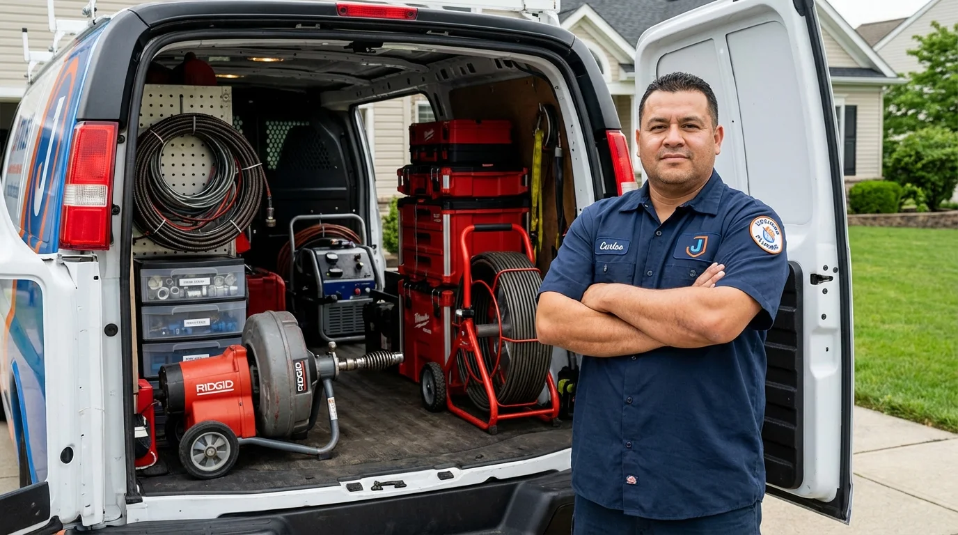 Professional drain cleaning equipment and Johns Plumbing LLC plumber in Point Pleasant
