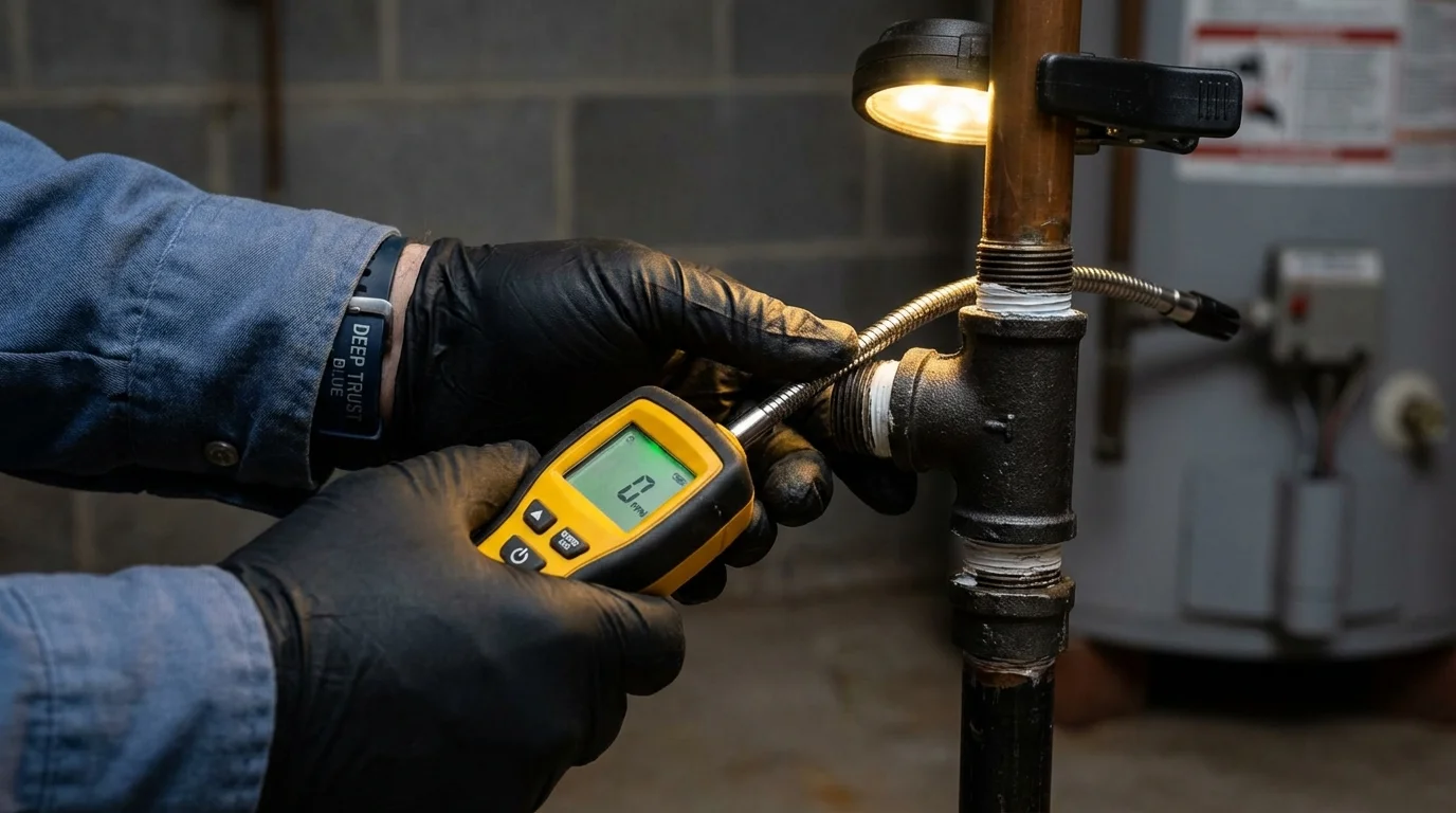Gas leak detection with electronic sniffer by Johns Plumbing LLC in Point Pleasant