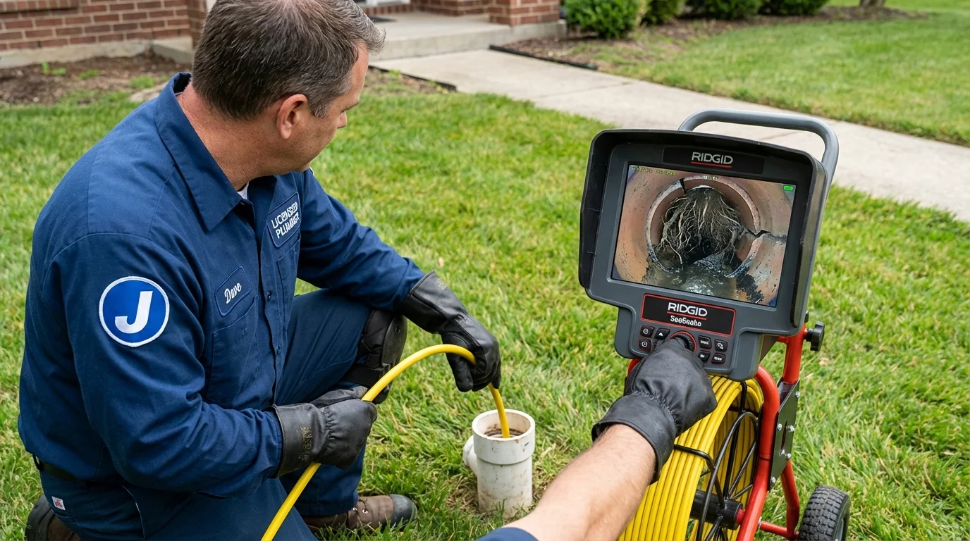 Sewer camera inspection being performed by Johns Plumbing LLC in Point Pleasant